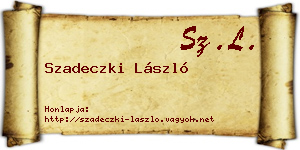 Szadeczki László névjegykártya