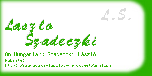 laszlo szadeczki business card
