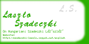 laszlo szadeczki business card